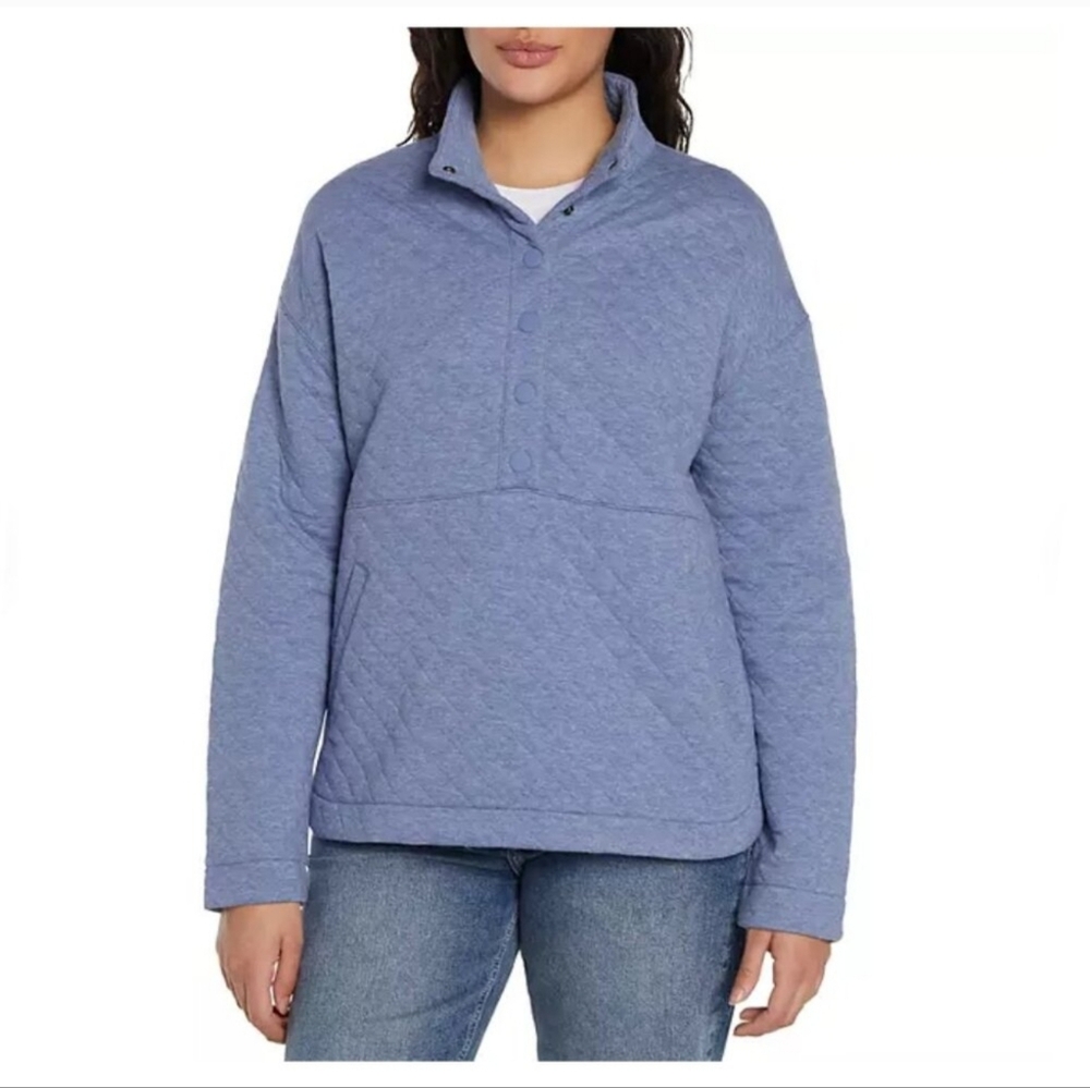 Eddie Bauer Blue Quilted Pullover XL